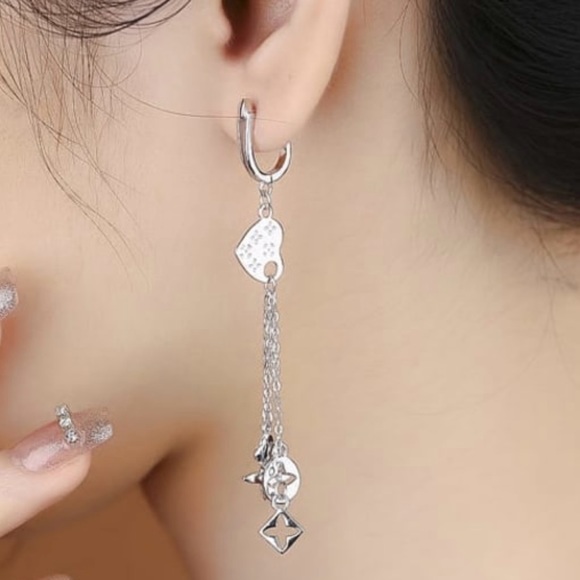 Solid 925 Sterling Silver Tassel Vintage Drop Earring - Picture 3 of 6